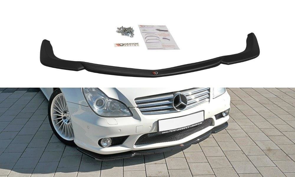 Image of Front Splitter V.1 Mercedes CLS C219 55AMG - Gloss Black