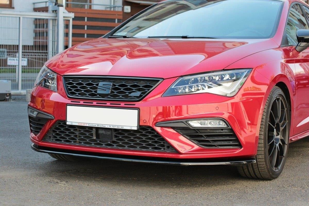 Image of Front Splitter V.1 Seat Leon Cupra / Fr MK3 FL - Gloss Black