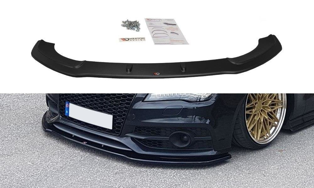 Image of Front Splitter V.2 Audi A7 MK1 S-Line - Gloss Black