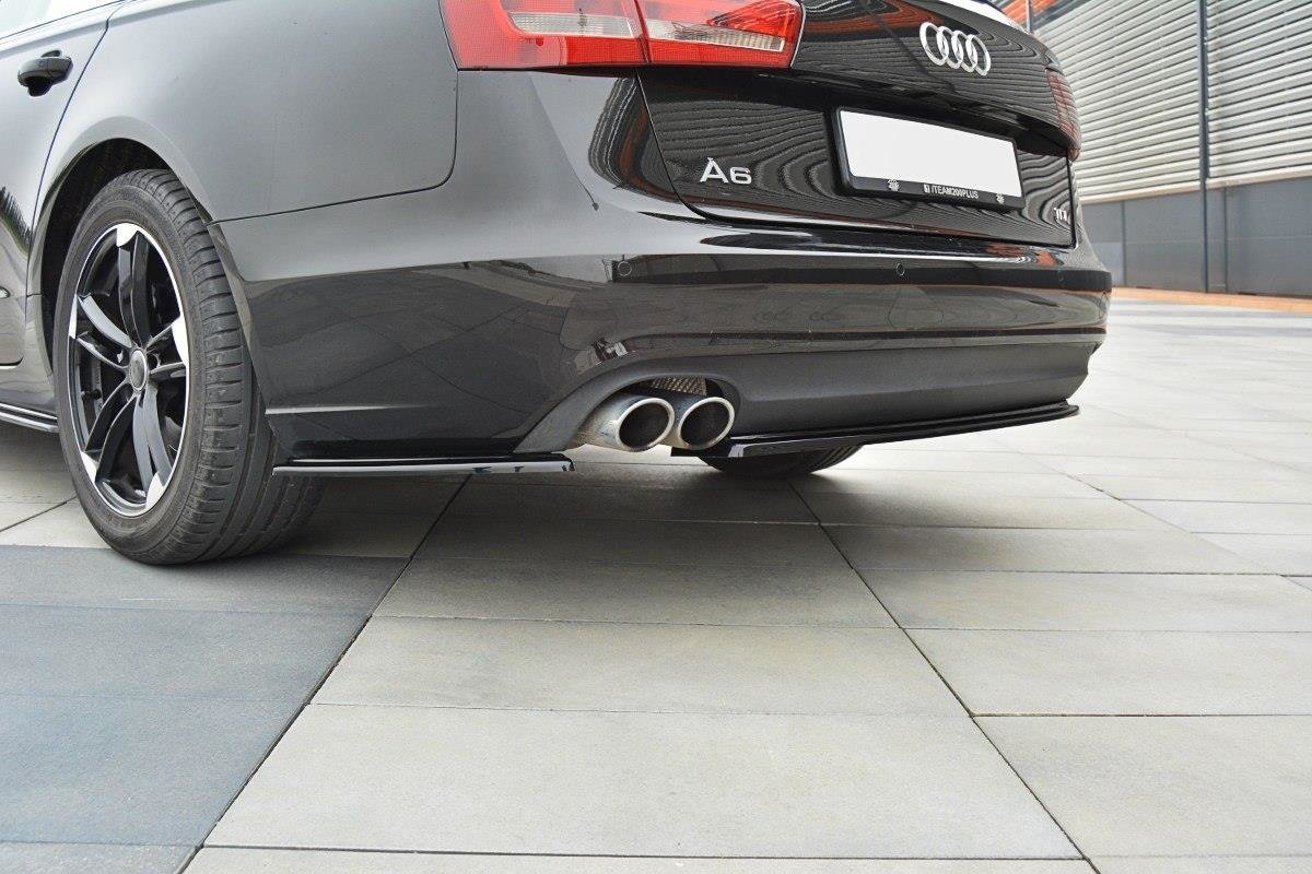 Image of Rear Side Splitters Audi A6 C7 Avant - Gloss Black