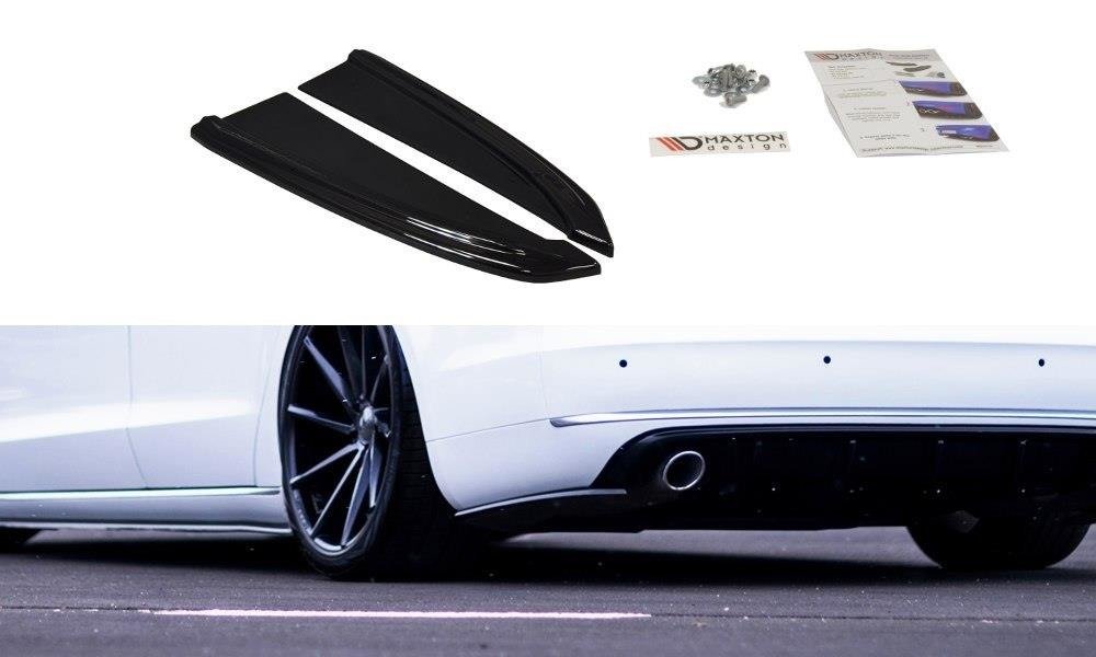 Image of Rear Side Splitters Audi A8 D4 - Gloss Black