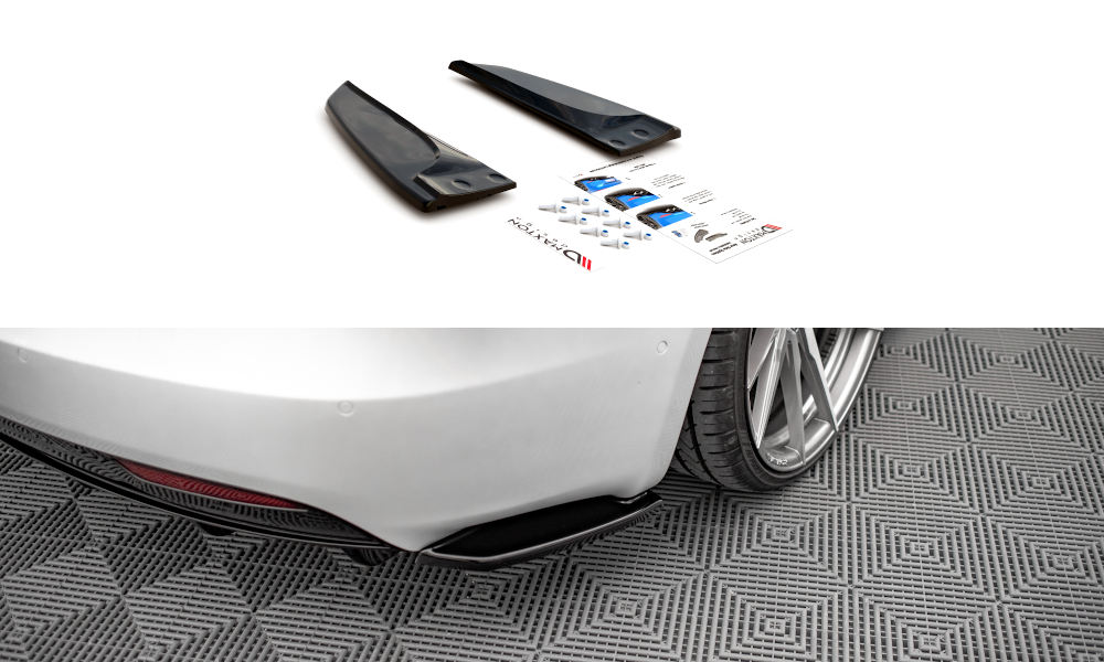 Image of Rear Side Splitters Tesla Model S Facelift - Gloss Black