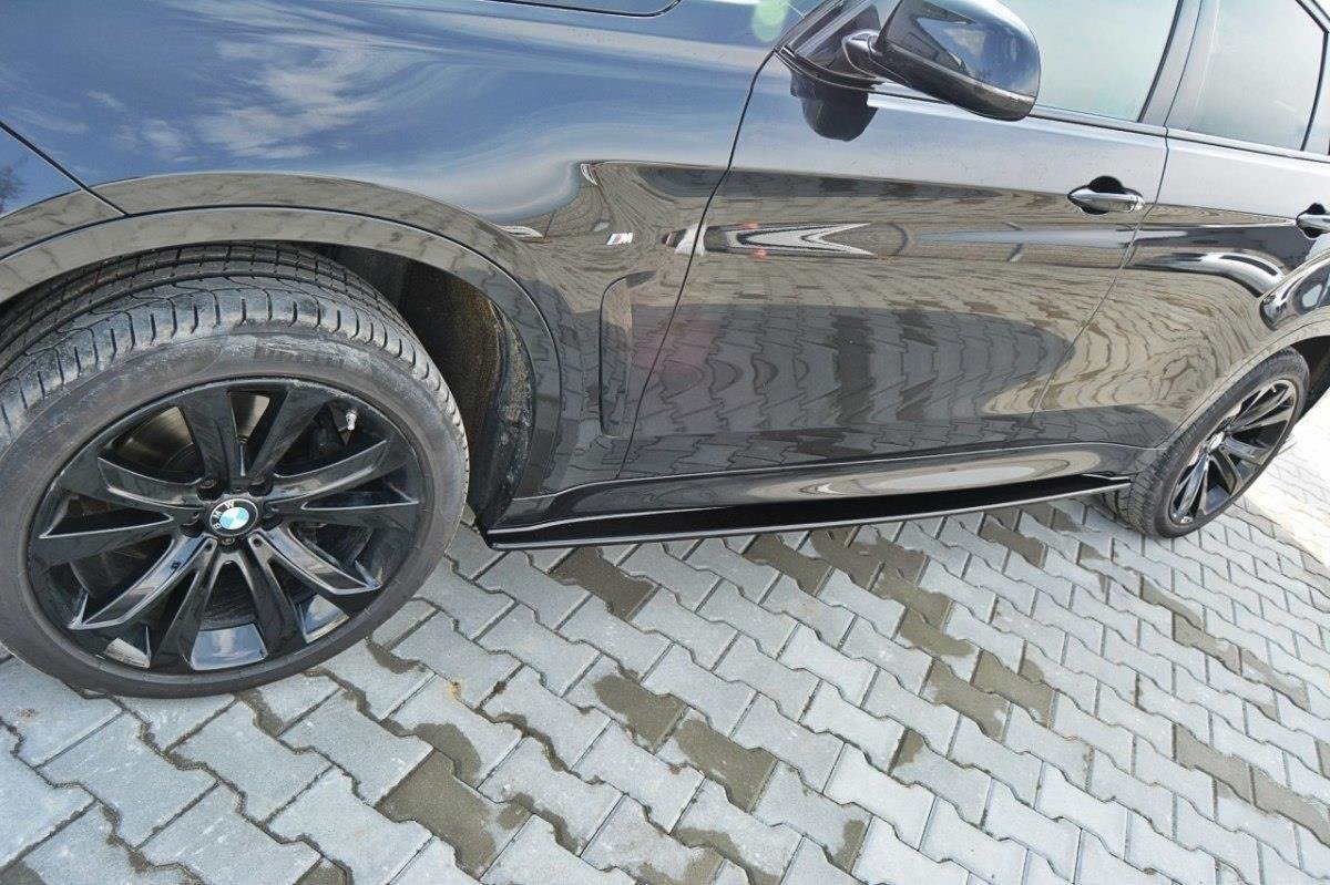 Image of Side Skirts Diffusers For BMW X6 F16 Mpack - Gloss Black
