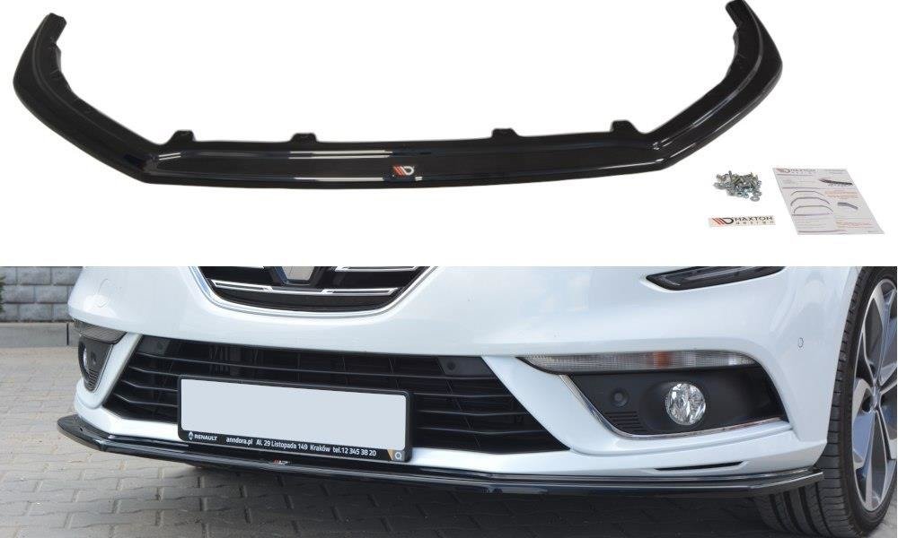 Image of Front Splitter V.1 Renault Megane MK4 Hatchback - Textured