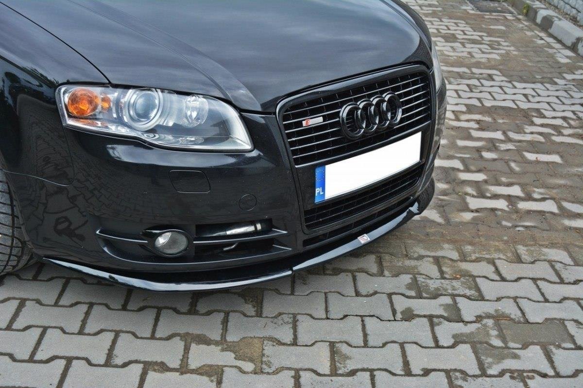 Image of Front Splitter V.2 Audi A4 B7 - Gloss Black