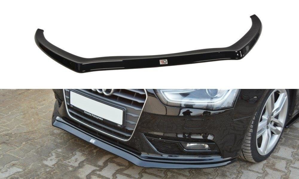 Image of Front Splitter V.2 Audi A4 B8 FL - Gloss Black