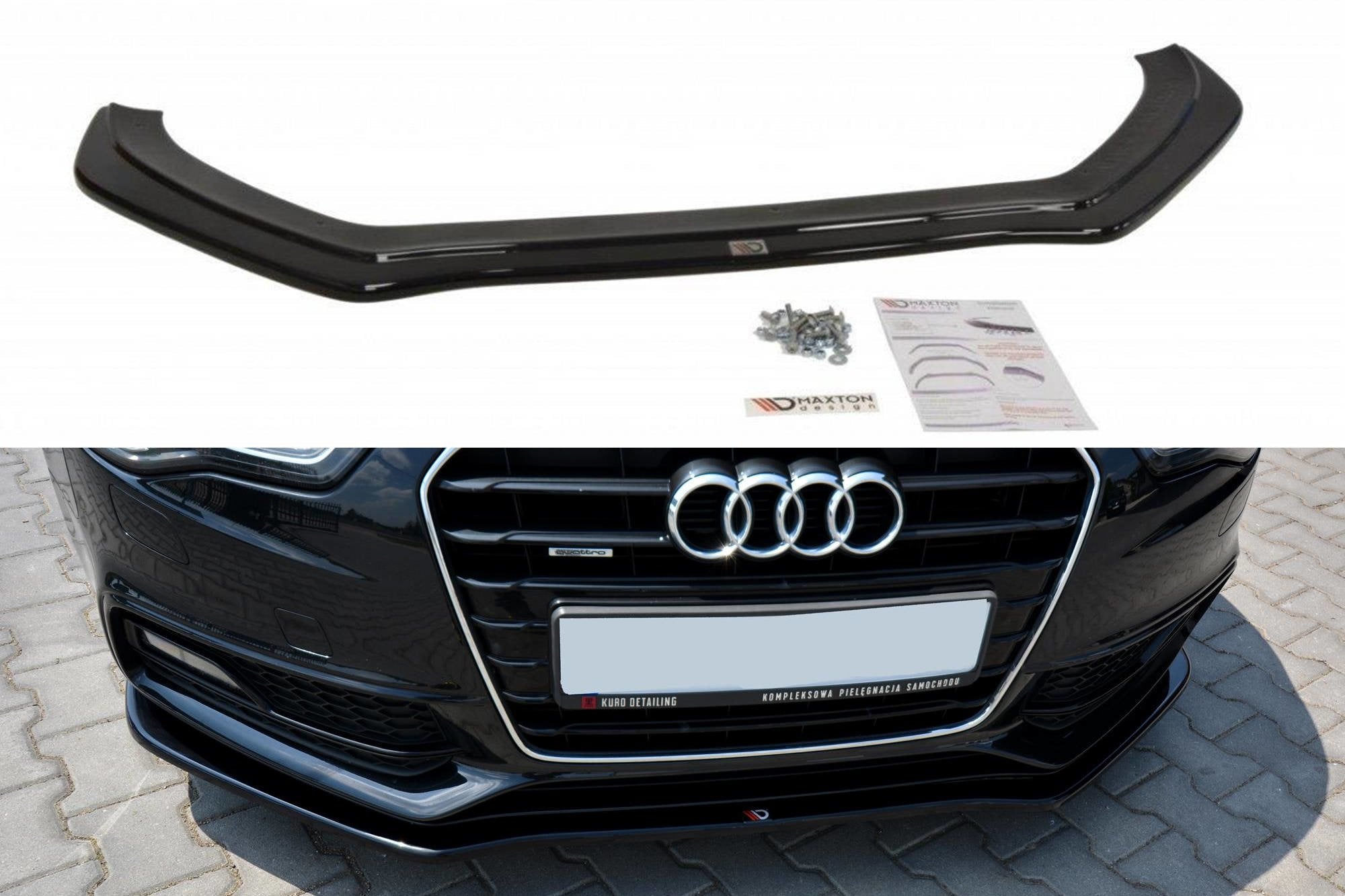 Image of Front Splitter V.2 Audi S5 / A5 S-Line 8T FL - Gloss Black