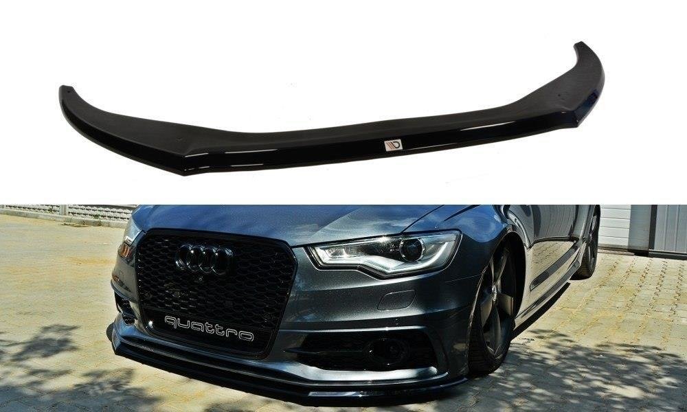 Image of Front Splitter V.2 Audi S6 / A6 S-Line C7 - Gloss Black