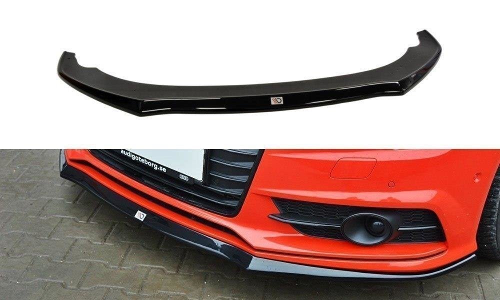 Image of Front Splitter Audi S7 / A7 S-Line C7 FL - Gloss Black