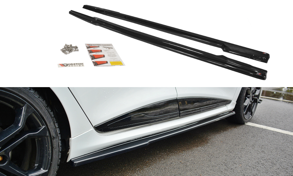 Image of Side Skirts Diffusers Renault Clio MK4 RS - Gloss Black