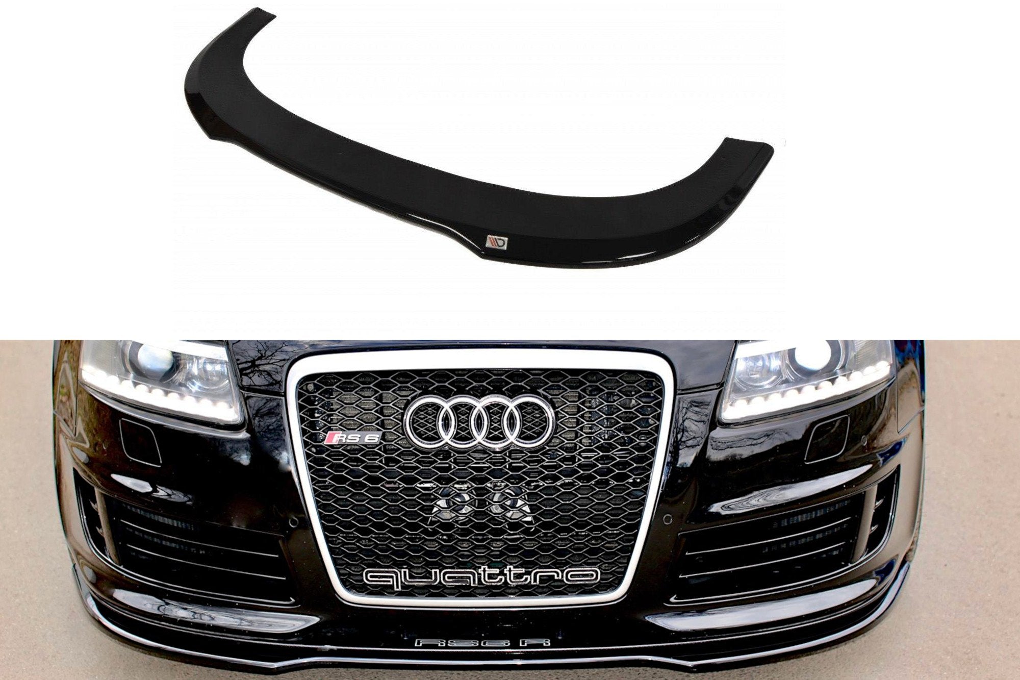 Image of Voorsplitter Audi RS6 C6 - Glanzend Zwart