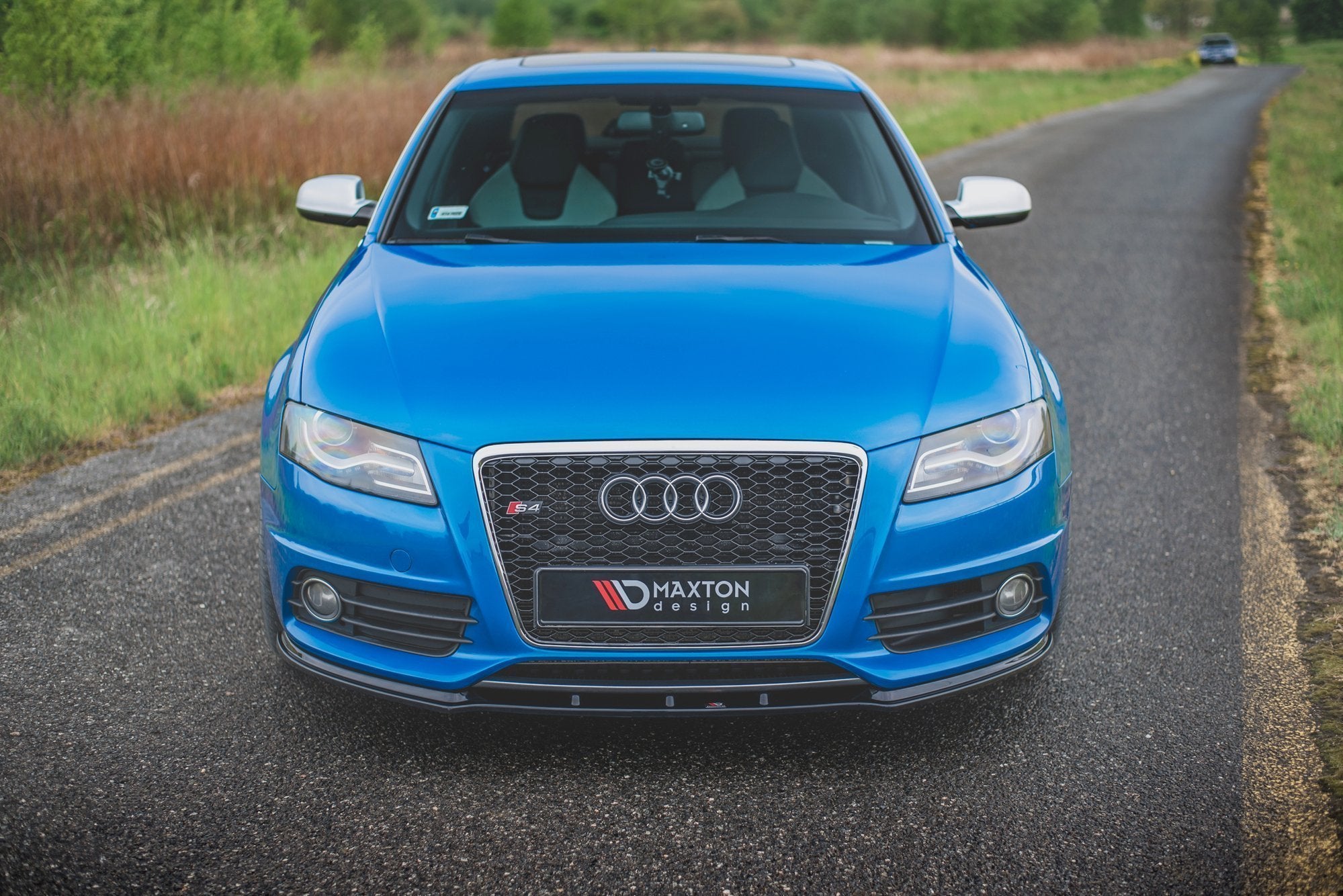 Image of Front Splitter Audi S4 / A4 S-Line B8 - Gloss Black