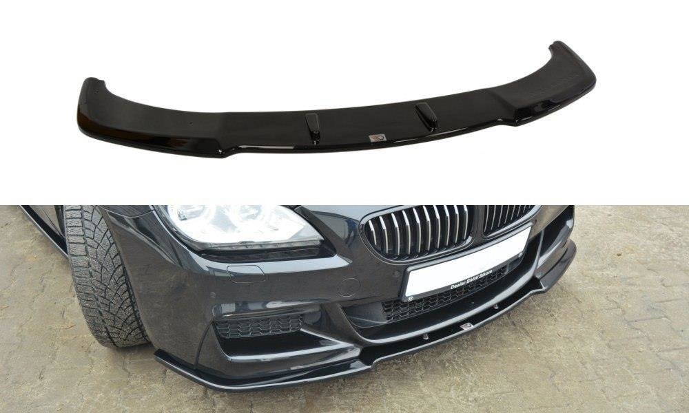 Image of Front Splitter For BMW 6 Gran CoupÃ© Mpack - Gloss Black