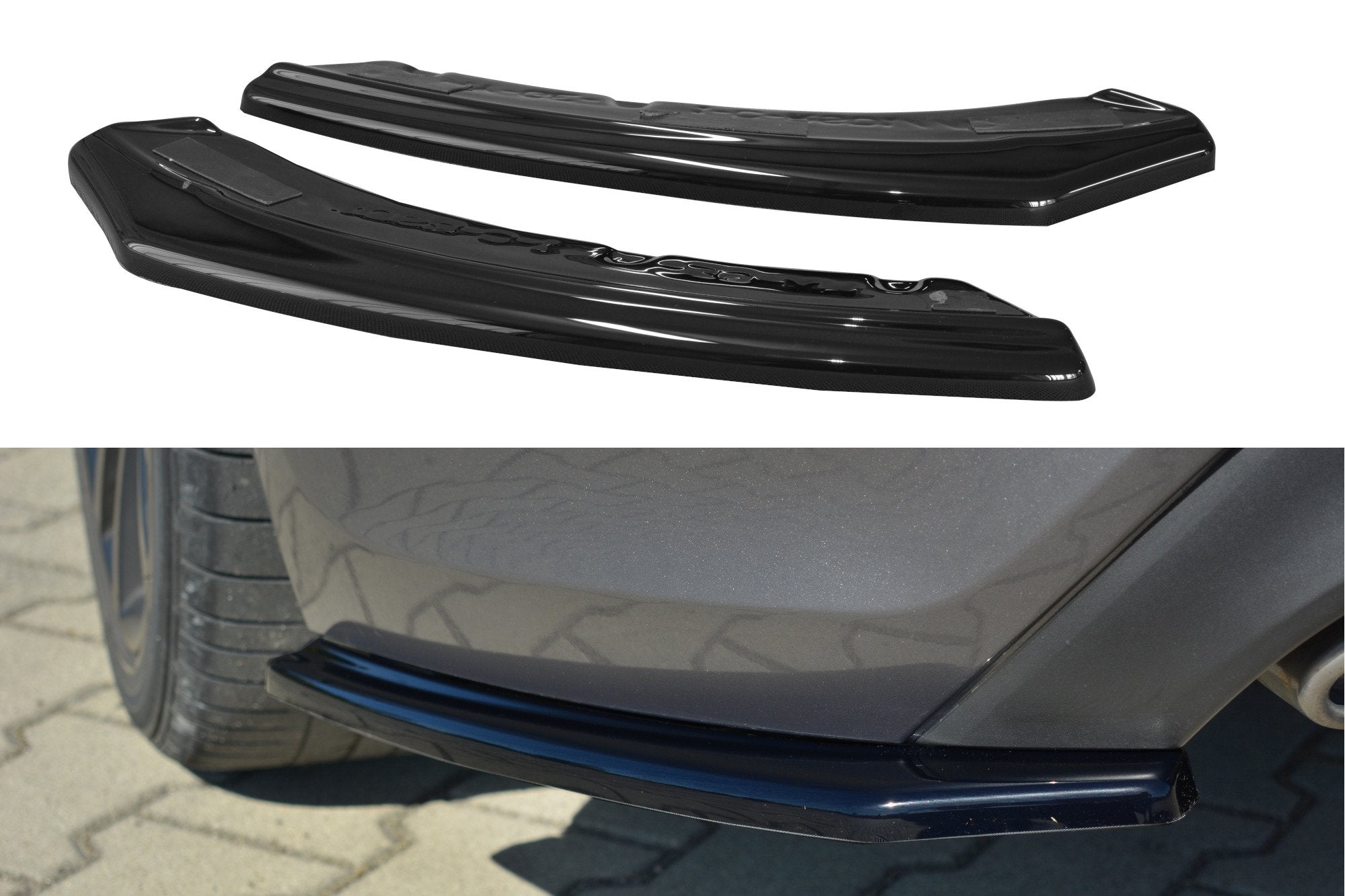 Image of Achterzijde splitters Hyundai Genesis Coupé MK.1 - Glanzend zwart