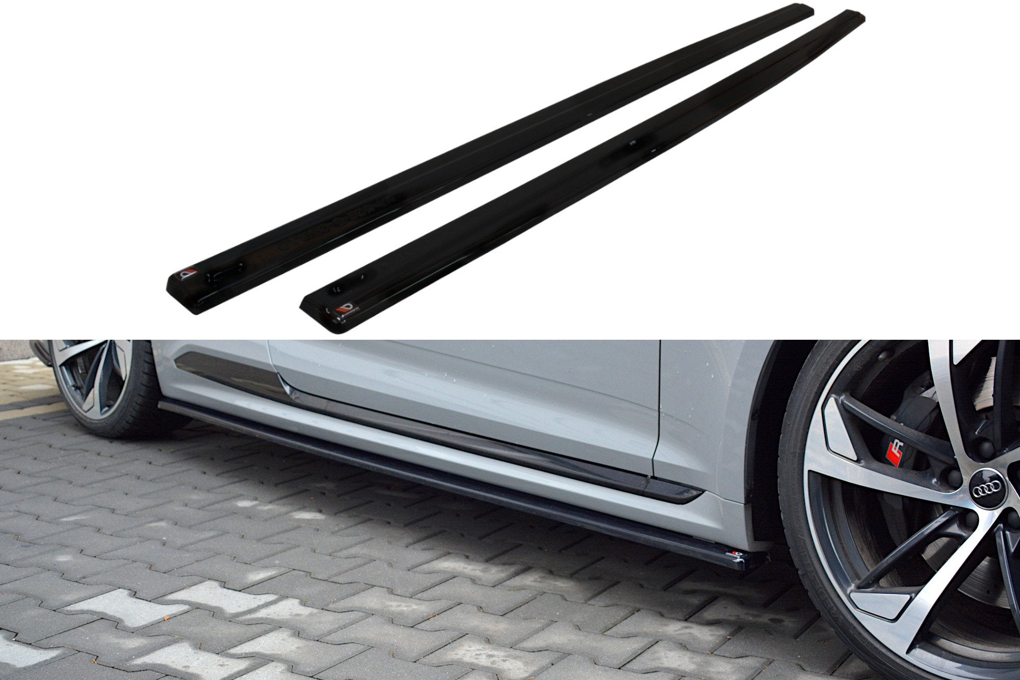 Image of Side Skirts Diffusers Audi RS5 F5 Coupe - Gloss Black