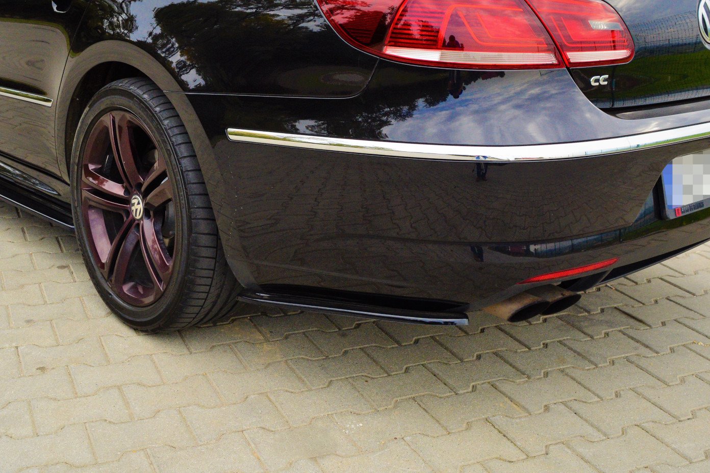 Image of Rear Side Splitters Volkswagen Cc R-Line - Gloss Black