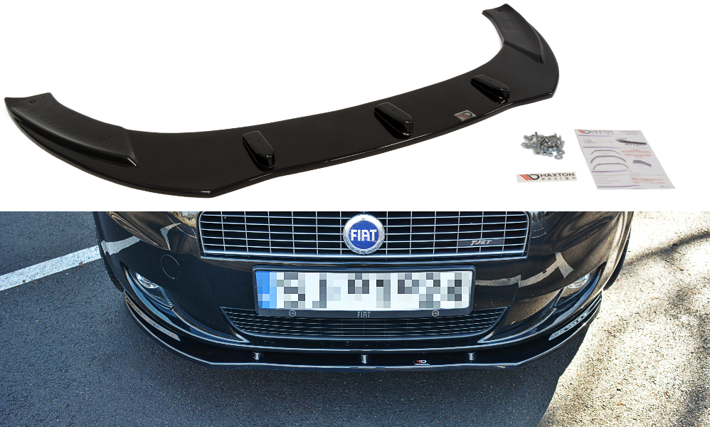 Image of Front Splitter Fiat Grande Punto Standard - Gloss Black