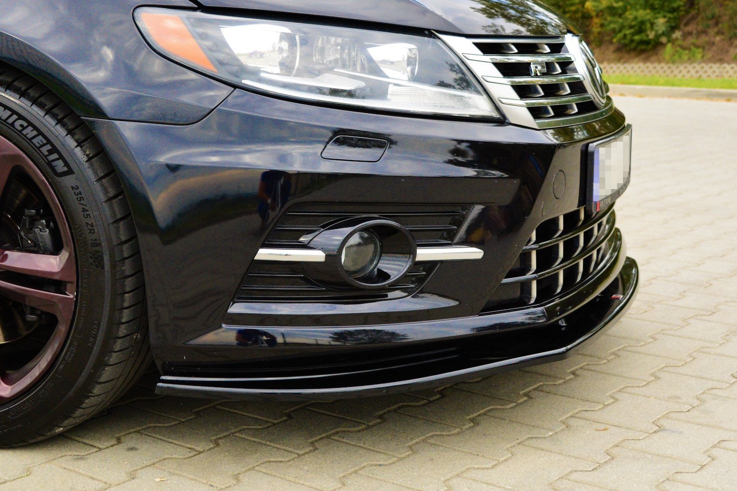 Image of Front Splitter Volkswagen Cc R-Line - Gloss Black