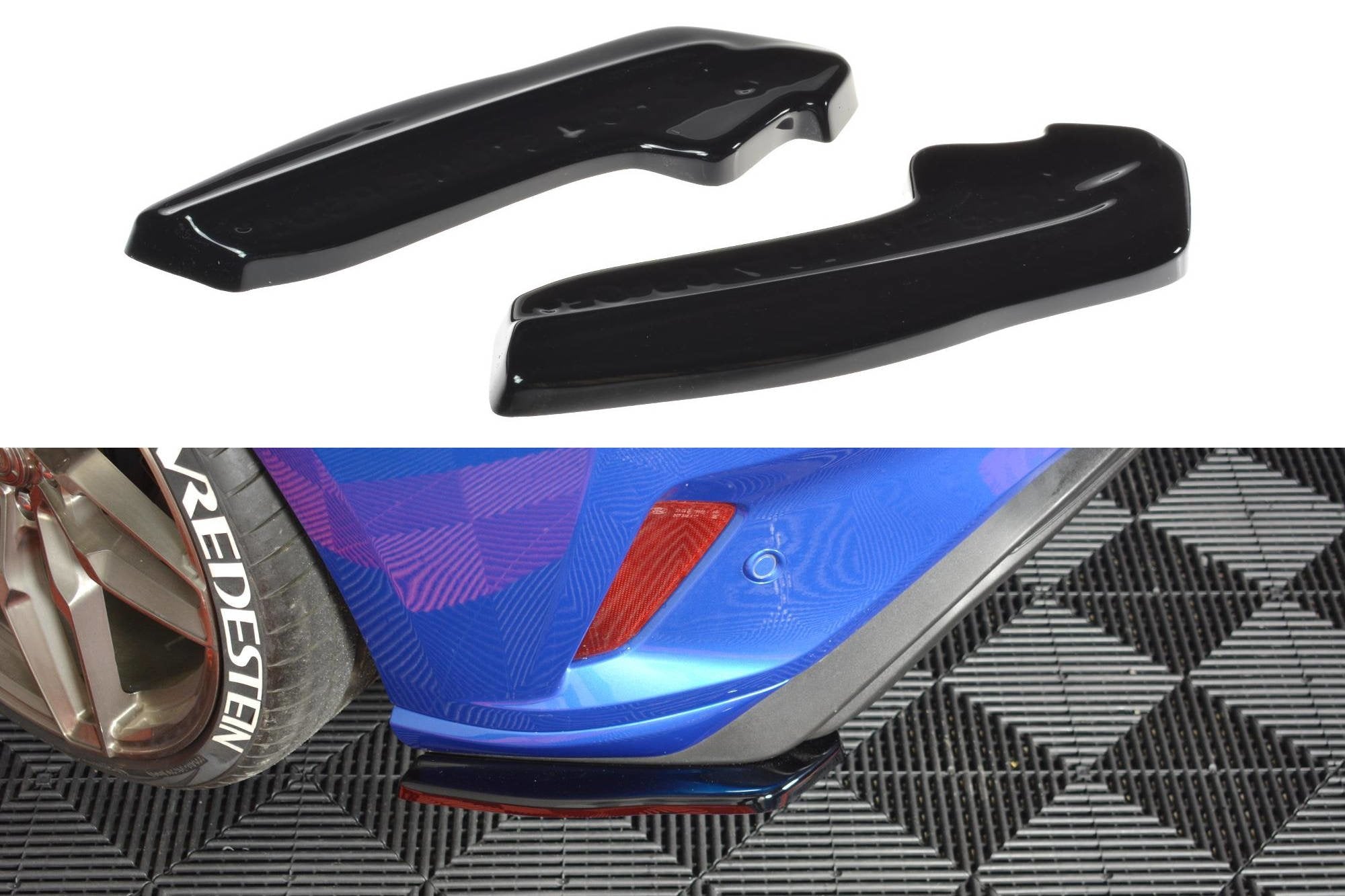 Image of Rear Side Splitters V.1 Ford Focus ST-Line - Gloss Black