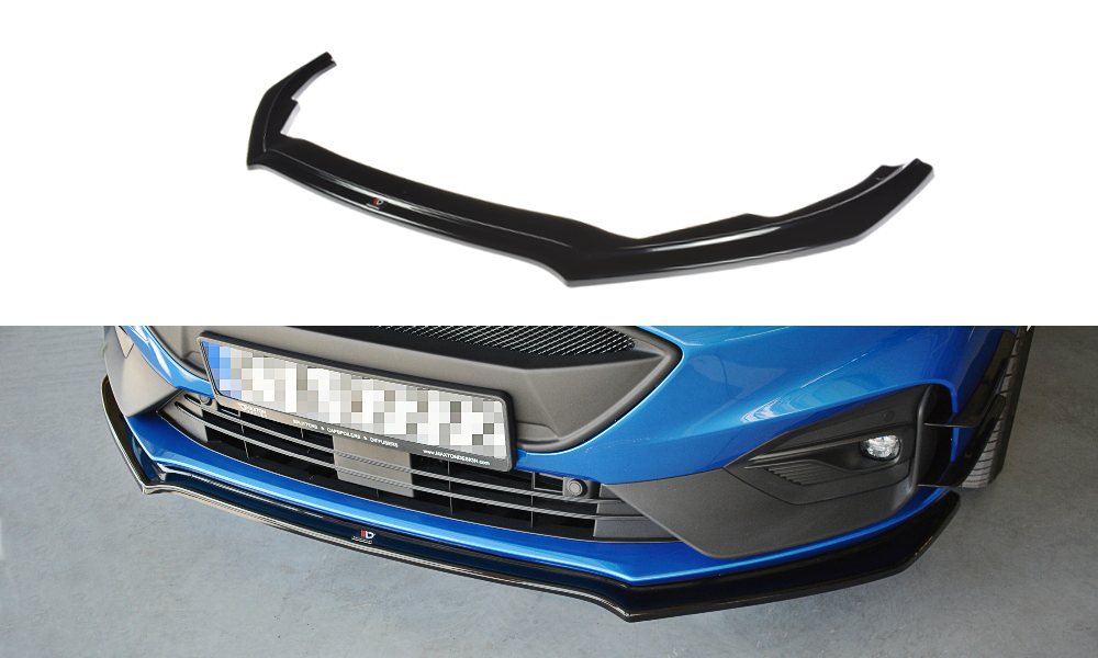 Image of Front Splitter V.1 Ford Focus ST / ST-Line MK4 - Gloss Black