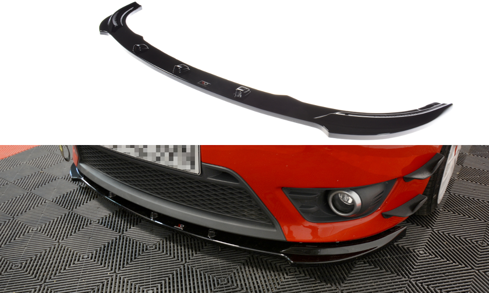 Image of Front Splitter V.1 Ford Fiesta ST MK6 - Gloss Black