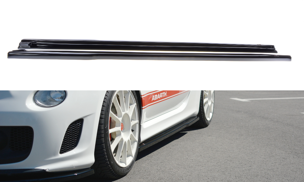 Image of Side Skirts Diffusers Fiat 500 Abarth MK1 - Gloss Black