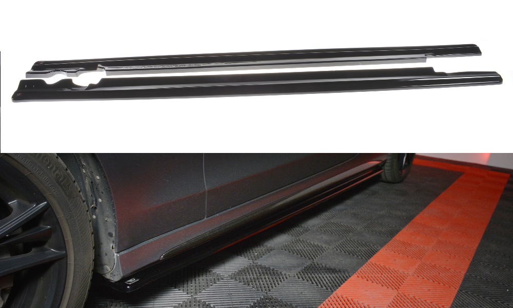 Image of Side Skirts Diffusers Merc- Benz C-CLass W205 Coupe AMG-Line V2