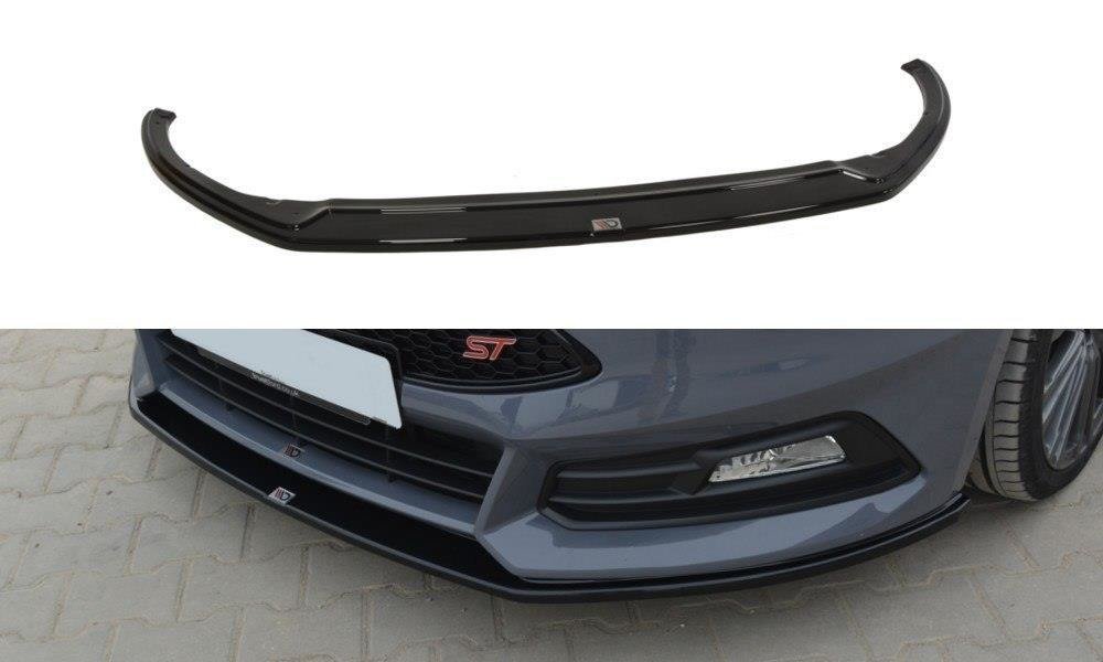 Image of Front Splitter V.2 Ford Focus ST MK3 FL - Gloss Black