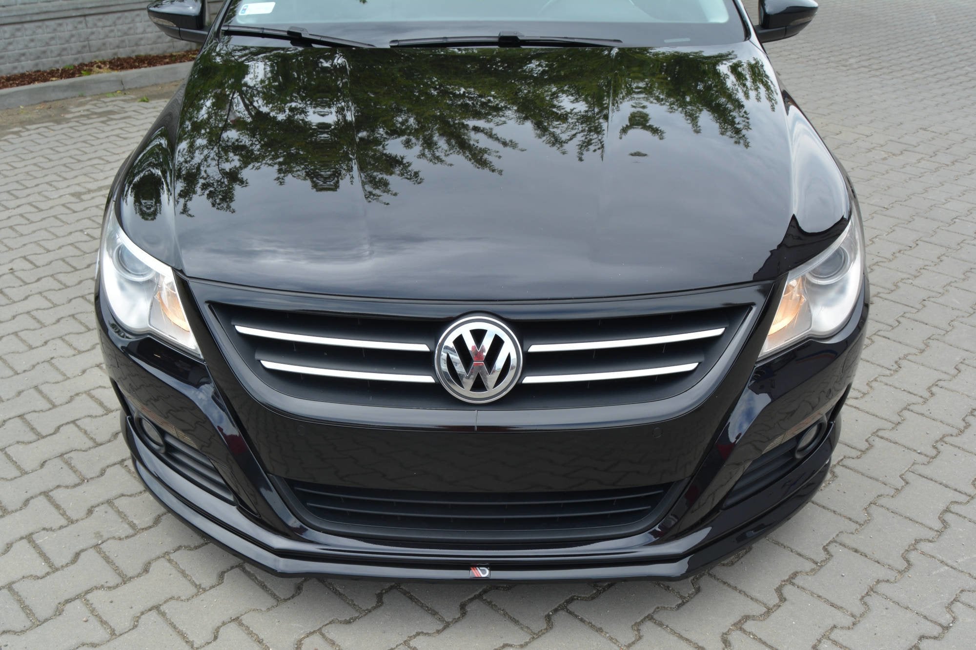 Image of Front Splitter V.2 VW Passat CC Standard - Gloss Black