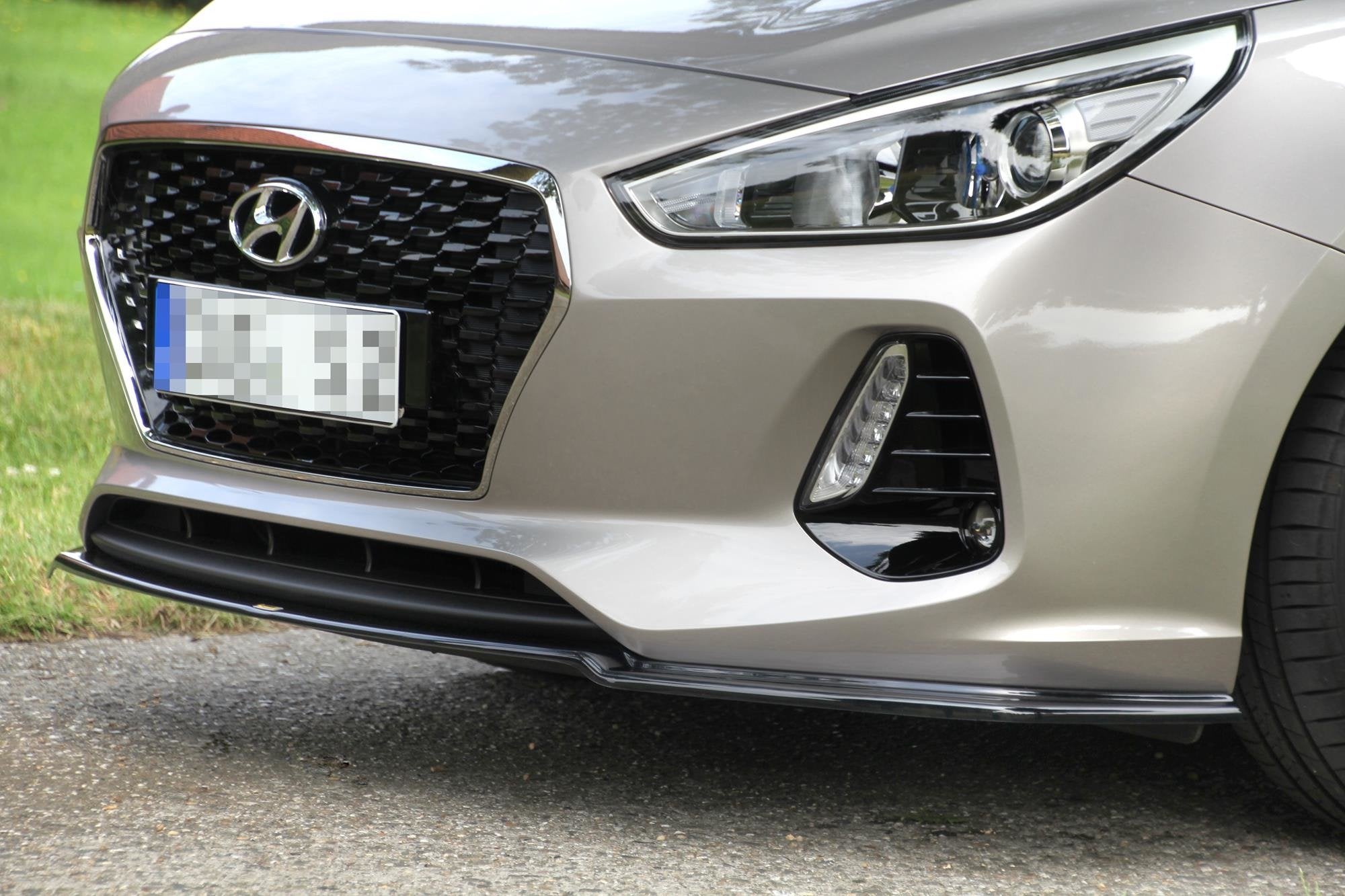 Image of Front Splitter V.1 Hyundai I30 MK3 Hatchback - Gloss Black