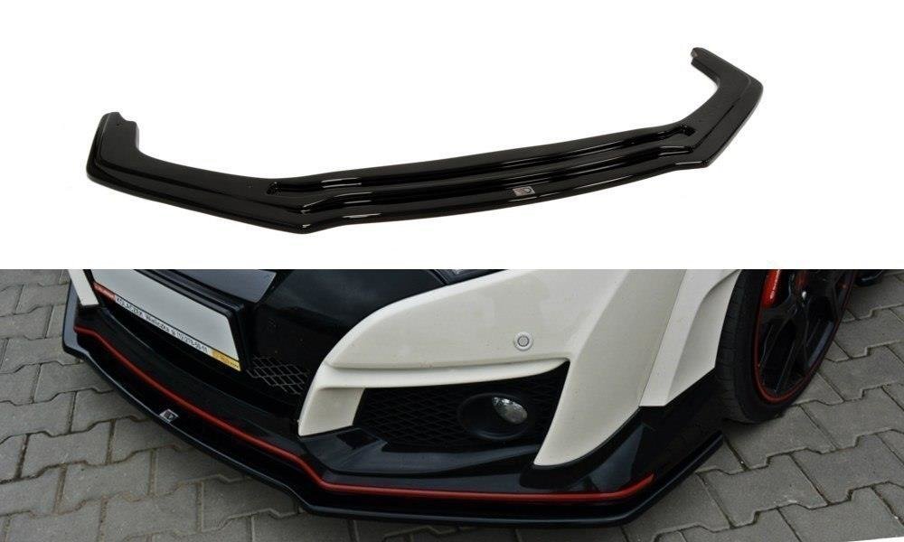 Image of Front Splitter V.1 Honda Civic Ix Type R - Gloss Black