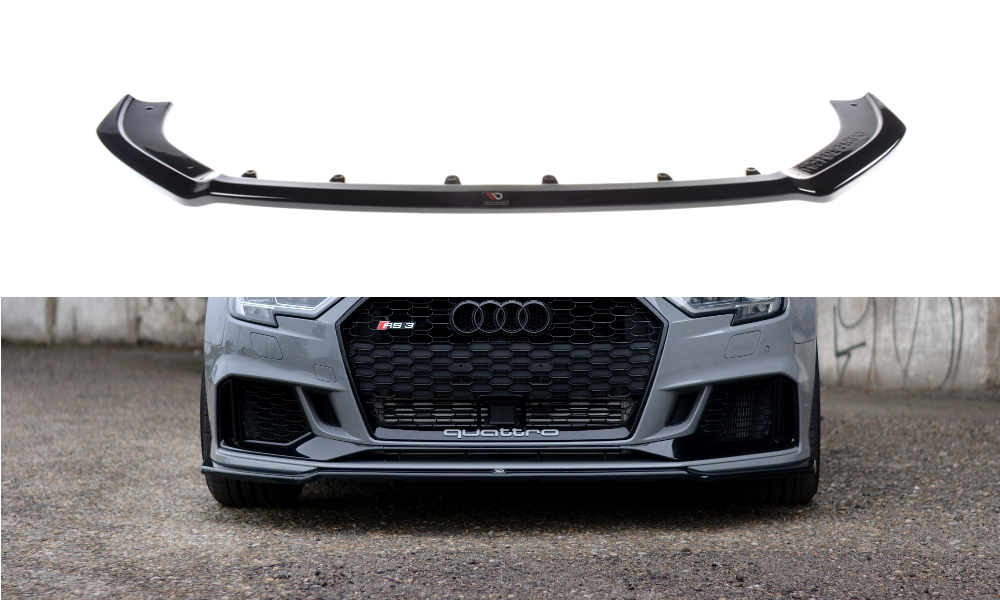 Image of Front Splitter V.2 Audi RS3 8V FL Sedan - Gloss Black