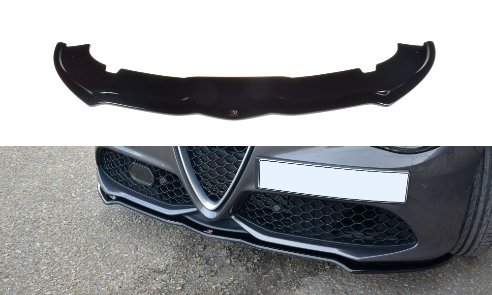 Image of Front Splitter V.1 Alfa Romeo Giulia Veloce - Gloss Black