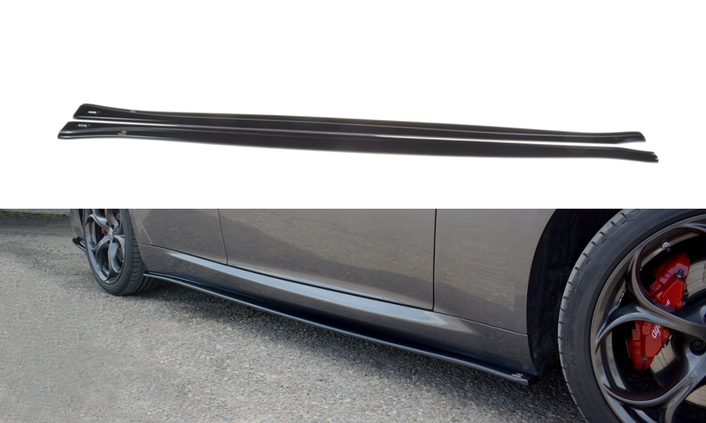 Image of Side Skirts Diffusers Alfa Romeo Giulia Veloce - Gloss Black