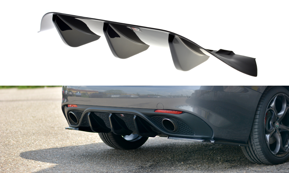 Image of Rear Valance Alfa Romeo Giulia Veloce - Gloss Black