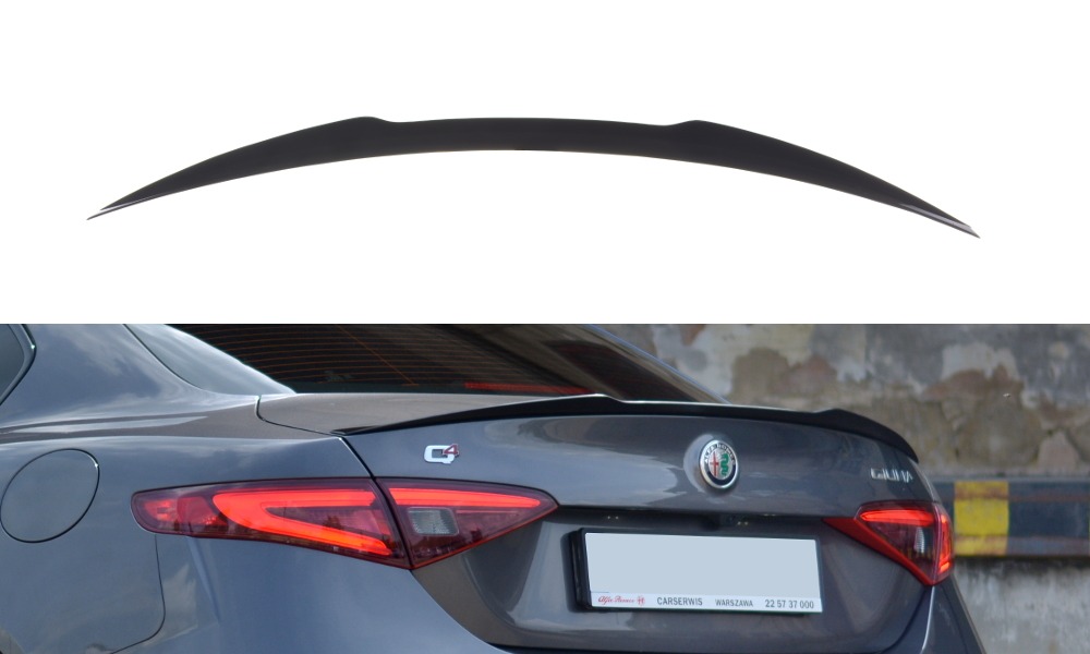 Image of Spoiler Extension Alfa Romeo Giulia Veloce - Gloss Black