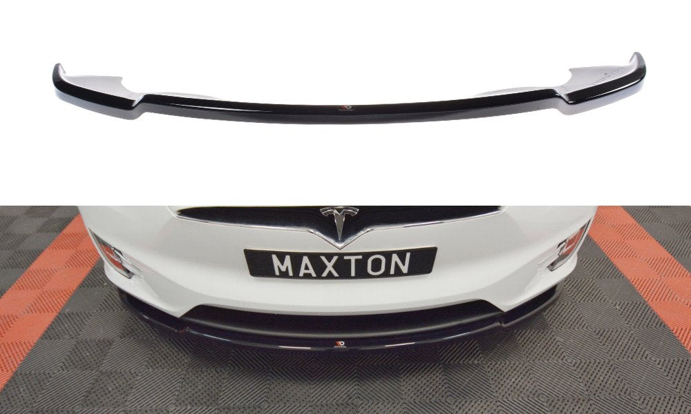 Image of Front Splitter V.1 Tesla Model X - Gloss Black