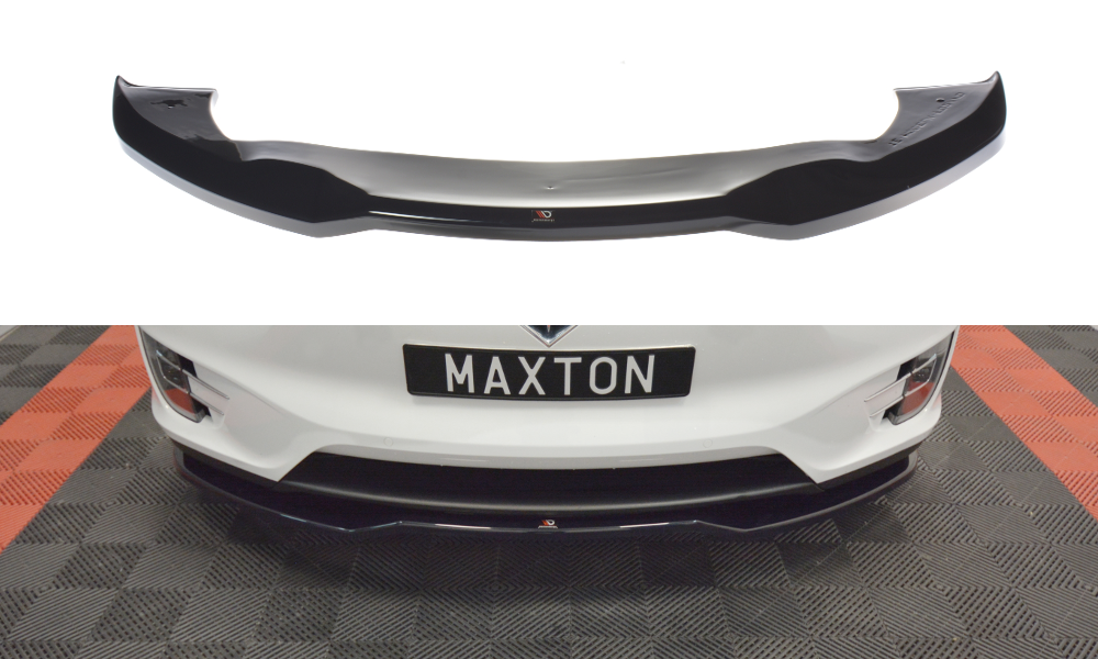 Image of Front Splitter V.2 Tesla Model X - Gloss Black