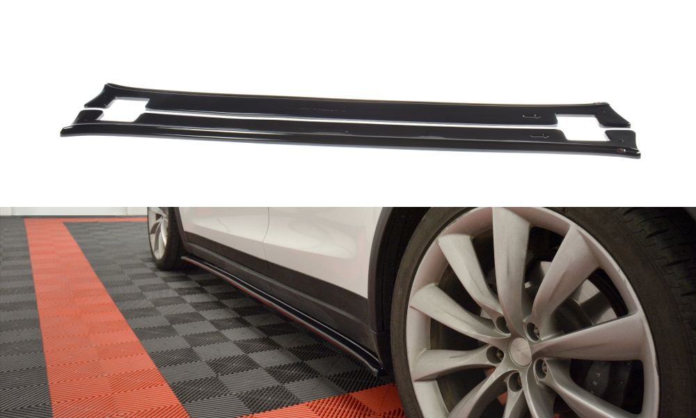 Image of Side Skirts Diffusers V.1 Tesla Model X - Gloss Black