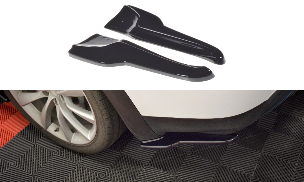Image of Rear Side Splitters V.2 Tesla Model X - Gloss Black