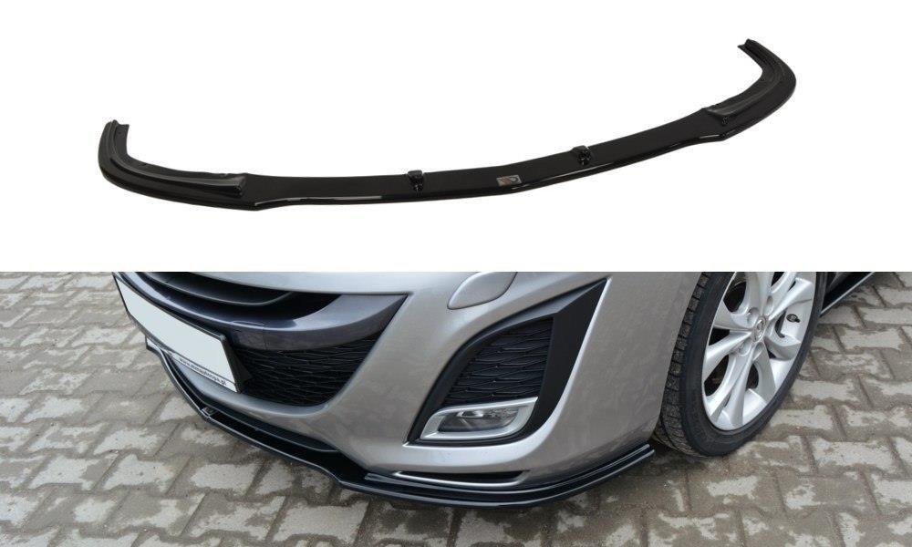 Image of Front Splitter Mazda 3 MK2 Sport (Preface) - Gloss Black
