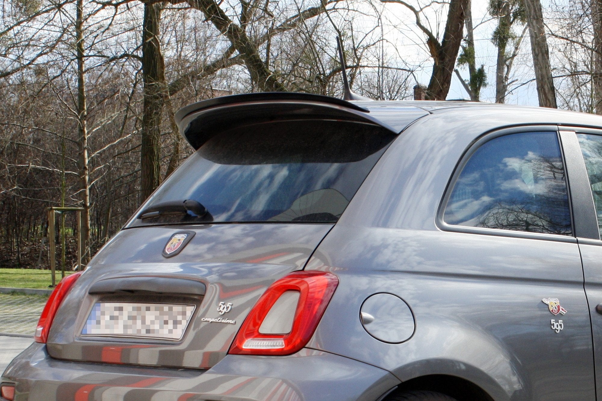 Image of Spoiler Extension Fiat 500 Abarth MK1 Facelift - Textured