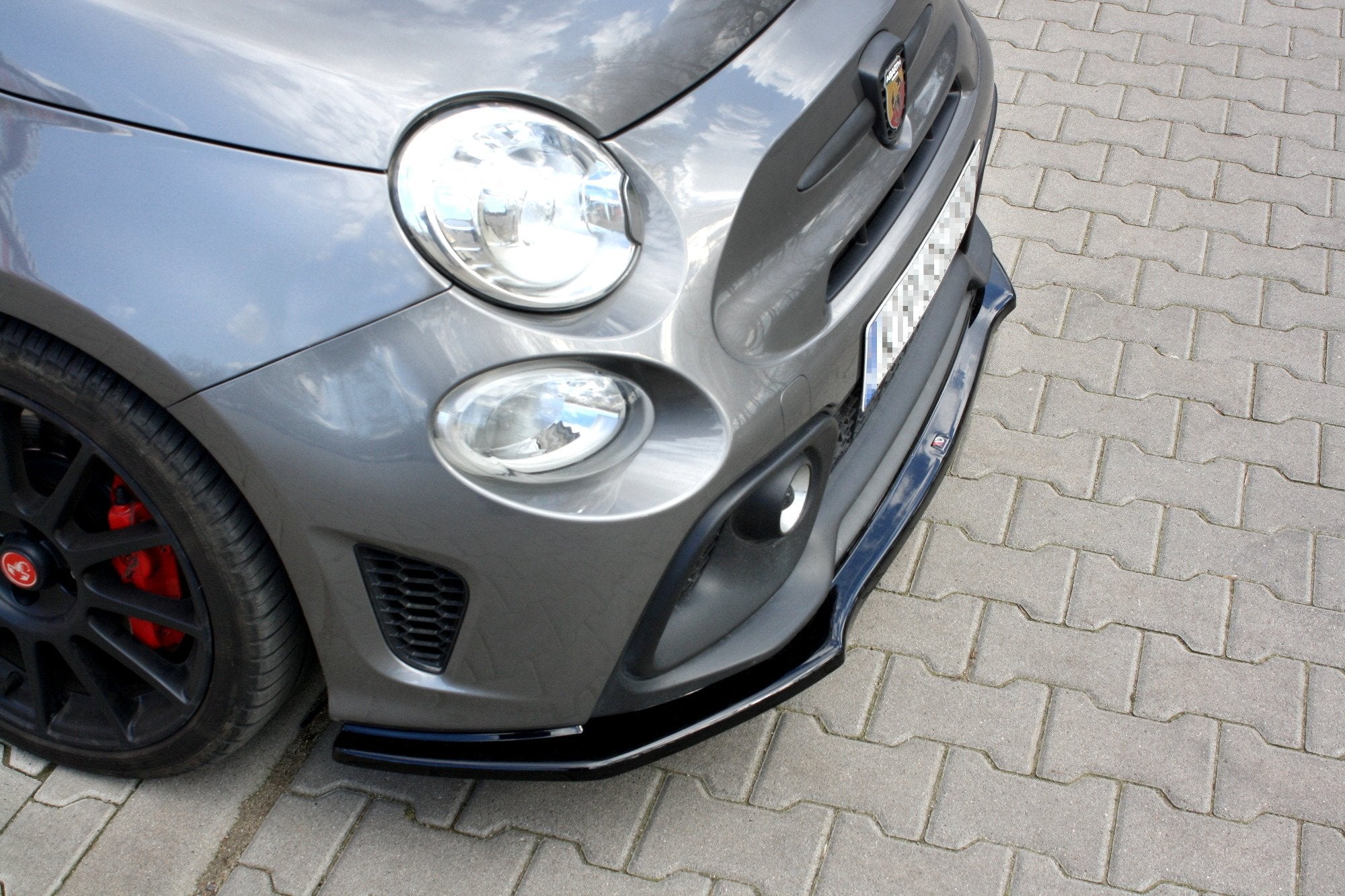 Image of Front Splitter Fiat 500 Abarth MK1 Facelift - Gloss Black
