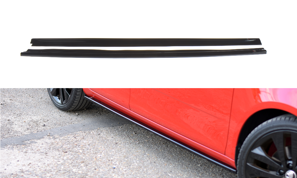 Image of Side Skirts Diffusers Skoda Fabia RS MK2 - Gloss Black