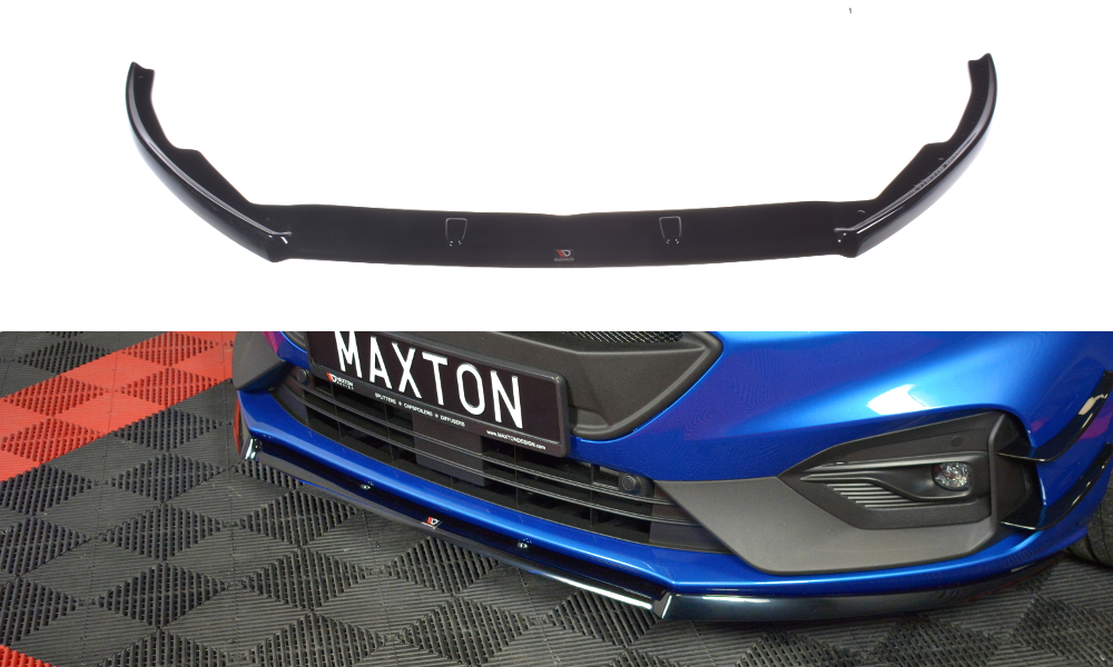 Image of Front Splitter V.2 Ford Focus ST / ST-Line MK4 - Gloss Black