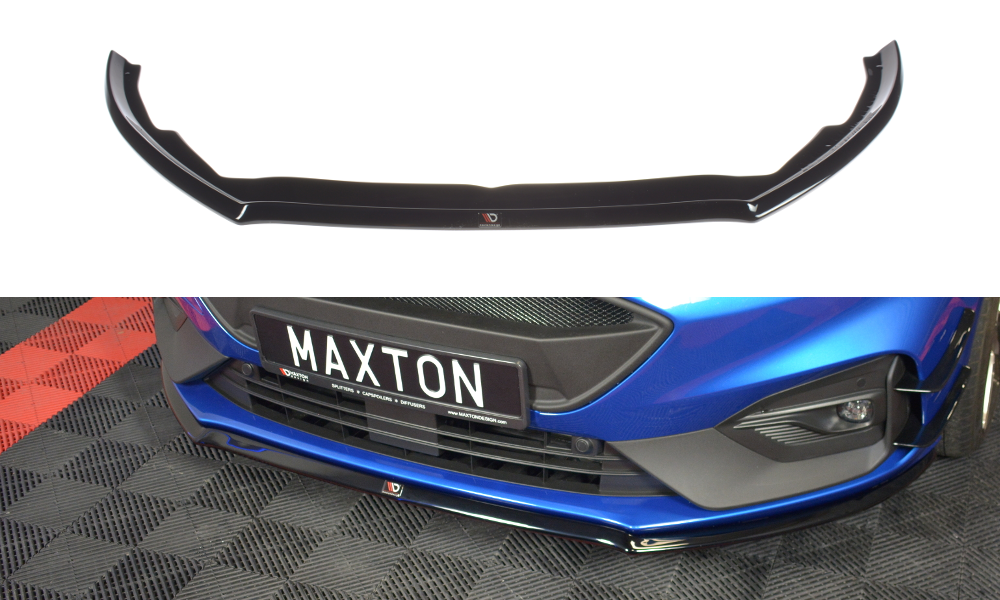 Image of Front Splitter V.3 Ford Focus ST / ST-Line MK4 - Gloss Black