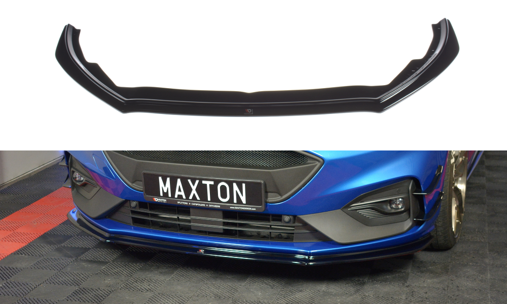 Image of Front Splitter V.4 Ford Focus ST / ST-Line MK4 - Gloss Black