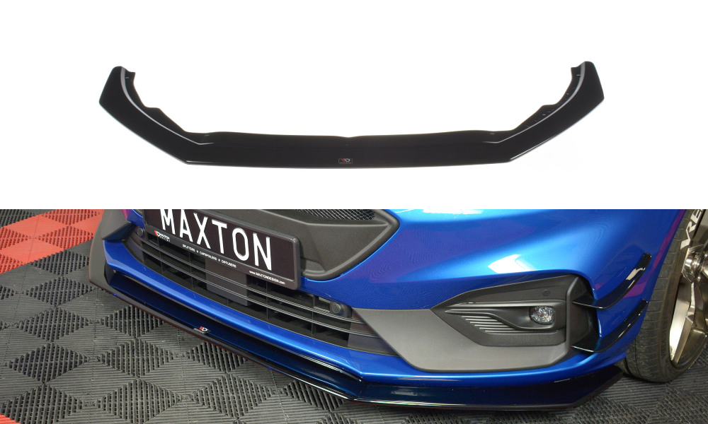 Image of Front Splitter V.6 Ford Focus ST / ST-Line MK4 - Gloss Black