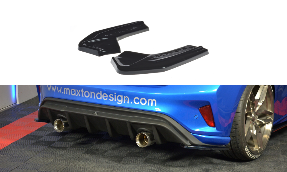 Image of Rear Side Splitters V.2 Ford Focus ST-Line MK4 - Gloss Black