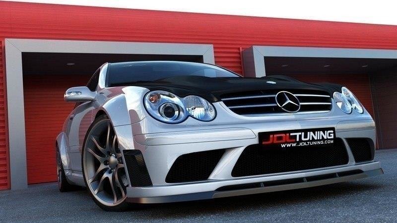 Image of Splitter Mercedes CLK W209 (For Me-CLK-209-Black-F1 Bumper)- V2